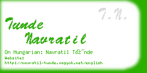 tunde navratil business card